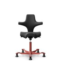 HÅG Capisco 8106 - Paloma Soft (Wollsdorf) - Semi-aniline leather - PL56100 Black - Blush Rose - 150mm (seat height 40–55cm) - Glides