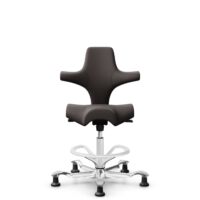 HÅG Capisco 8106 - Elmosoft (Elmo) - Cuir semi-aniline - EL93068 - Blanc - 265 mm (hauteur d’assise 53–79 cm) - Patins