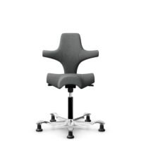HÅG Capisco 8106 - Cura Loop (Gabriel) - Polyester recyclé - CLP60109 - Grey - Noir - 150 mm (hauteur d’assise 40–55 cm) - Patins