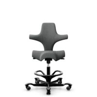 HÅG Capisco 8106 - Cura Loop (Gabriel) - Recycled Polyester - CLP60109 - Grey - Black - 200 mm (seat height 46-64cm) - Hard castors for soft floors