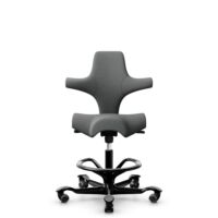HÅG Capisco 8106 - Cura Loop (Gabriel) - Recycled Polyester - CLP60109 - Grey - Black - 200 mm (seat height 46-64cm) - Soft castors for hard floors