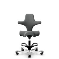 HÅG Capisco 8106 - Cura Loop (Gabriel) - Recycled Polyester - CLP60109 - Grey - Black - 200 mm (seat height 46-64cm) - Soft castors for hard floors
