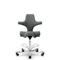 HÅG Capisco 8106 - Cura Loop (Gabriel) - Recycled Polyester - CLP60109 - Grey - White - 265 mm (seat height 53-79cm) - Soft castors for hard floors