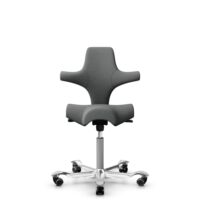 HÅG Capisco 8106 - Cura Loop (Gabriel) - Poliéster reciclados - CLP60109 - Grey - Silver - 150mm (seat height 40–55cm) - Hard castors for soft floors