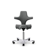 HÅG Capisco 8106 - Cura Loop (Gabriel) - Polyester recyclé - CLP60109 - Grey - Argent - 200 mm (hauteur d’assise 46–64 cm) - Roues souples pour sols durs