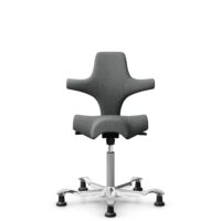 HÅG Capisco 8106 - Cura Loop (Gabriel) - Recycled Polyester - CLP60109 - Grey - Silver - 200 mm (seat height 46-64cm) - Glides