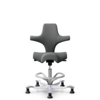 HÅG Capisco 8106 - Cura Loop (Gabriel) - Recycled Polyester - CLP60109 - Grey - Silver - 200 mm (seat height 46-64cm) - Glides
