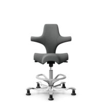 HÅG Capisco 8106 - Cura Loop (Gabriel) - Recycled Polyester - CLP60109 - Grey - Silver - 200 mm (seat height 46-64cm) - Glides