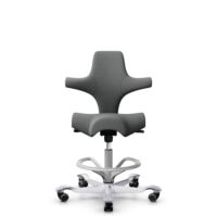HÅG Capisco 8106 - Cura Loop (Gabriel) - Polyester recyclé - CLP60109 - Grey - Argent - 265 mm (hauteur d’assise 53–79 cm) - Roues souples pour sols durs
