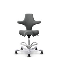 HÅG Capisco 8106 - Cura Loop (Gabriel) - Recyceltes Polyester - CLP60109 - Grey - Silber - 265 mm (Sitzhöhe 53-79cm) - Bodengleiter