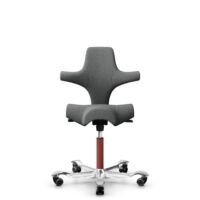 HÅG Capisco 8106 - Cura Loop (Gabriel) - Recycled Polyester - CLP60109 - Grey - Blush Rose - 150mm (seat height 40–55cm) - Hard castors for soft floors