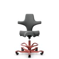 HÅG Capisco 8106 - Cura Loop (Gabriel) - Gerecycled Polyester - CLP60109 - Grey - Framekleur - Blush Rose - Gasveer - 265 mm (Zithoogte 53-79cm) - Vloercontact - Harde wielen t.b.v. zachte vloeren - Voetenring - Ja, in framekleur - Voetster - Nee, voet...