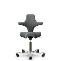 HÅG Capisco 8106 - Cura Loop (Gabriel) - Polyester recyclé - CLP60109 - Grey - Moss Grey - 150 mm (hauteur d’assise 40–55 cm) - Roues dures pour sols souples