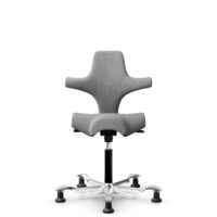 HÅG Capisco 8106 - Cura Loop (Gabriel) - Recycled Polyester - CLP60110 Light grey - Black - 150mm (seat height 40–55cm) - Glides