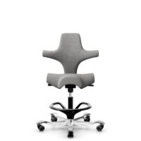 HÅG Capisco 8106 - Cura Loop (Gabriel) - Poliéster reciclados - CLP60110 Light grey - Black - 265 mm (seat height 53-79cm) - Hard castors for soft floors