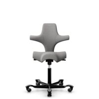 HÅG Capisco 8106 - Cura Loop (Gabriel) - Recycled Polyester - CLP60110 Light grey - Black - 265 mm (seat height 53-79cm) - Soft castors for hard floors