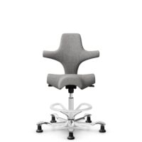 HÅG Capisco 8106 - Cura Loop (Gabriel) - Polyester recyclé - CLP60110 Light grey - Blanc - 200 mm (hauteur d’assise 46–64 cm) - Patins