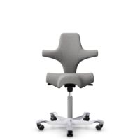 HÅG Capisco 8106 - Cura Loop (Gabriel) - Polyester recyclé - CLP60110 Light grey - Argent - 150 mm (hauteur d’assise 40–55 cm) - Roues souples pour sols durs
