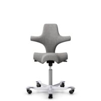 HÅG Capisco 8106 - Cura Loop (Gabriel) - Recyceltes Polyester - CLP60110 Light grey - Silber - 200 mm (Sitzhöhe 46-64cm) - Harte Rollen für weiche Böden