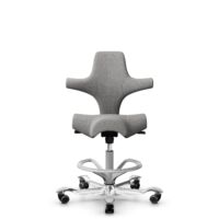 HÅG Capisco 8106 - Cura Loop (Gabriel) - Poliéster reciclados - CLP60110 Light grey - Silver - 200 mm (seat height 46-64cm) - Hard castors for soft floors
