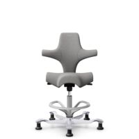 HÅG Capisco 8106 - Cura Loop (Gabriel) - Recyceltes Polyester - CLP60110 Light grey - Silber - 200 mm (Sitzhöhe 46-64cm) - Bodengleiter