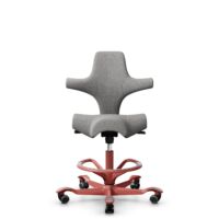 HÅG Capisco 8106 - Cura Loop (Gabriel) - Gerecycled Polyester - CLP60110 Light grey - Framekleur - Blush Rose - Gasveer - 265 mm (Zithoogte 53-79cm) - Vloercontact - Zachte wielen t.b.v. harde vloeren - Voetenring - Ja, in framekleur - Voetster - Nee, ...