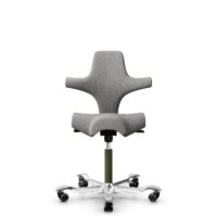 HÅG Capisco 8106 - Cura Loop (Gabriel) - Polyester recyclé - CLP60110 Light grey - Moss Grey - 200 mm (hauteur d’assise 46–64 cm) - Roues dures pour sols souples