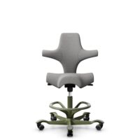 HÅG Capisco 8106 - Cura Loop (Gabriel) - Gerecycled Polyester - CLP60110 Light grey - Moss Grey - 200 mm (Zithoogte 46-64mm) - Zachte wielen t.b.v. harde vloeren