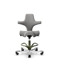 HÅG Capisco 8106 - Cura Loop (Gabriel) - Recycled Polyester - CLP60110 Light grey - Moss Grey - 200 mm (seat height 46-64cm) - Soft castors for hard floors
