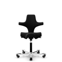 HÅG Capisco 8106 - Cura Loop (Gabriel) - Recycled Polyester - CLP60999 Black - Black - 200 mm (seat height 46-64cm) - Soft castors for hard floors