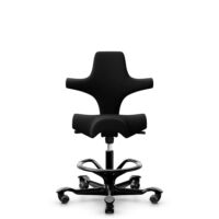 HÅG Capisco 8106 - Cura Loop (Gabriel) - Recycled Polyester - CLP60999 Black - Black - 200 mm (seat height 46-64cm) - Soft castors for hard floors