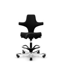 HÅG Capisco 8106 - Cura Loop (Gabriel) - Poliester z recyklingu - CLP60999 Black - Black - 265 mm (seat height 53-79cm) - Soft castors for hard floors
