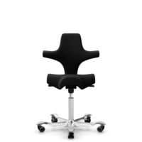 HÅG Capisco 8106 - Cura Loop (Gabriel) - Gerecycled Polyester - CLP60999 Black - Wit - 200 mm (Zithoogte 46-64mm) - Zachte wielen t.b.v. harde vloeren