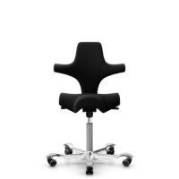 HÅG Capisco 8106 - Cura Loop (Gabriel) - Polyester recyclé - CLP60999 Black - Argent - 150 mm (hauteur d’assise 40–55 cm) - Roues souples pour sols durs