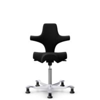 HÅG Capisco 8106 - Cura Loop (Gabriel) - Poliéster reciclados - CLP60999 Black - Silver - 150mm (seat height 40–55cm) - Glides