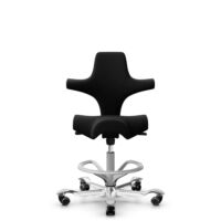 HÅG Capisco 8106 - Cura Loop (Gabriel) - Polyester recyclé - CLP60999 Black - Argent - 200 mm (hauteur d’assise 46–64 cm) - Roues souples pour sols durs