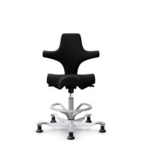 HÅG Capisco 8106 - Cura Loop (Gabriel) - Recycled Polyester - CLP60999 Black - Silver - 200 mm (seat height 46-64cm) - Glides