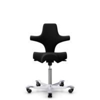 HÅG Capisco 8106 - Cura Loop (Gabriel) - Polyester recyclé - CLP60999 Black - Argent - 265 mm (hauteur d’assise 53–79 cm) - Roues dures pour sols souples