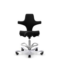 HÅG Capisco 8106 - Cura Loop (Gabriel) - Poliéster reciclados - CLP60999 Black - Silver - 265 mm (seat height 53-79cm) - Hard castors for soft floors