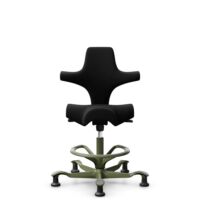 HÅG Capisco 8106 - Cura Loop (Gabriel) - Polyester recyclé - CLP60999 Black - Moss Grey - 200 mm (hauteur d’assise 46–64 cm) - Patins