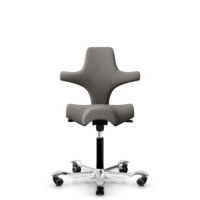 HÅG Capisco 8106 - Cura Loop (Gabriel) - Gerecycled Polyester - CLP61168 Beige-grey - Zwart - 150mm - Harde wielen t.b.v. zachte vloeren