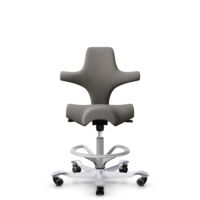 HÅG Capisco 8106 - Cura Loop (Gabriel) - Recycled Polyester - CLP61168 Beige-grey - Silver - 200 mm (seat height 46-64cm) - Hard castors for soft floors