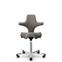 HÅG Capisco 8106 - Cura Loop (Gabriel) - Recycled Polyester - CLP61168 Beige-grey - Silver - 265 mm (seat height 53-79cm) - Hard castors for soft floors
