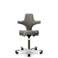 HÅG Capisco 8106 - Cura Loop (Gabriel) - Recyceltes Polyester - CLP61168 Beige-grey - Moss Grey - 200 mm (Sitzhöhe 46-64cm) - Harte Rollen für weiche Böden