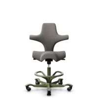 HÅG Capisco 8106 - Cura Loop (Gabriel) - Recycled Polyester - CLP61168 Beige-grey - Moss Grey - 200 mm (seat height 46-64cm) - Soft castors for hard floors