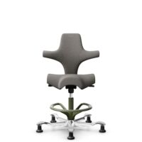 HÅG Capisco 8106 - Cura Loop (Gabriel) - Recyceltes Polyester - CLP61168 Beige-grey - Moss Grey - 200 mm (Sitzhöhe 46-64cm) - Bodengleiter