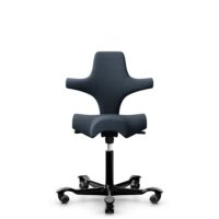 HÅG Capisco 8106 - Cura Loop (Gabriel) - Recycled Polyester - CLP66165 Blue - Black - 150mm (seat height 40–55cm) - Hard castors for soft floors
