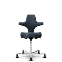 HÅG Capisco 8106 - Cura Loop (Gabriel) - Polyester recyclé - CLP66165 Blue - Blanc - 200 mm (hauteur d’assise 46–64 cm) - Patins