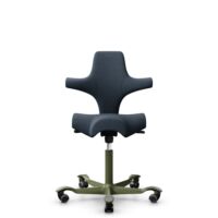 HÅG Capisco 8106 - Cura Loop (Gabriel) - Recycled Polyester - CLP66165 Blue - Moss Grey - 150mm (seat height 40–55cm) - Hard castors for soft floors