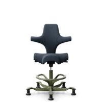 HÅG Capisco 8106 - Cura Loop (Gabriel) - Polyester recyclé - CLP66165 Blue - Moss Grey - 200 mm (hauteur d’assise 46–64 cm) - Patins